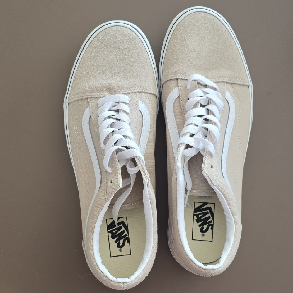 Vans Beige Old Skool Sneakers with White Stripe - Picture 2 of 6